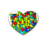 Colorful chaos Heart Coaster (4 pack)  Front