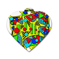 Colorful Chaos Dog Tag Heart (two Sides)