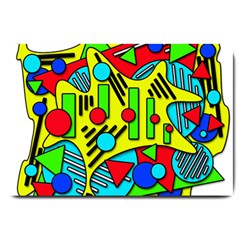 Colorful Chaos Large Doormat  by Valentinaart