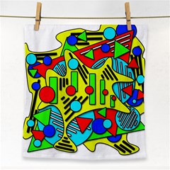 Colorful Chaos Face Towel by Valentinaart