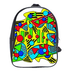 Colorful Chaos School Bags(large)  by Valentinaart