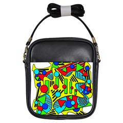 Colorful Chaos Girls Sling Bags