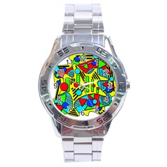 Colorful Chaos Stainless Steel Analogue Watch by Valentinaart