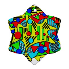 Colorful Chaos Snowflake Ornament (2-side) by Valentinaart