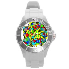 Colorful Chaos Round Plastic Sport Watch (l)