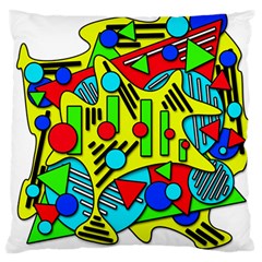 Colorful Chaos Large Flano Cushion Case (one Side)