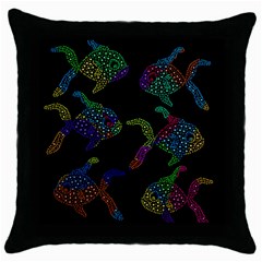 Decorative Fish Throw Pillow Case (black)