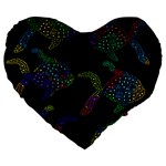 Decorative fish Large 19  Premium Flano Heart Shape Cushions Front