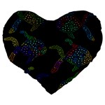 Decorative fish Large 19  Premium Flano Heart Shape Cushions Back