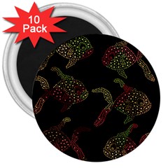 Decorative Fish Pattern 3  Magnets (10 Pack) 