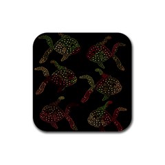 Decorative Fish Pattern Rubber Square Coaster (4 Pack)  by Valentinaart