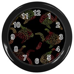 Decorative Fish Pattern Wall Clocks (black) by Valentinaart