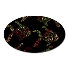 Decorative Fish Pattern Oval Magnet