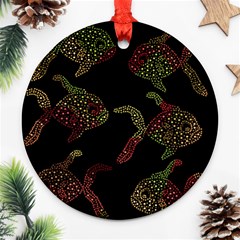 Decorative Fish Pattern Round Ornament (two Sides) 