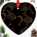 Decorative fish pattern Heart Ornament (2 Sides) Back