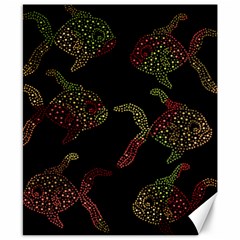 Decorative Fish Pattern Canvas 8  X 10 