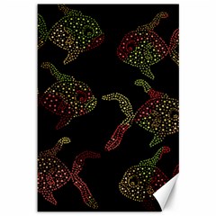 Decorative Fish Pattern Canvas 12  X 18  