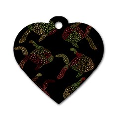 Decorative Fish Pattern Dog Tag Heart (one Side)