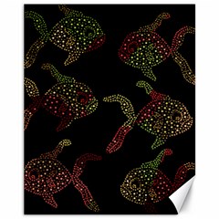 Decorative Fish Pattern Canvas 11  X 14  