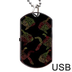 Decorative Fish Pattern Dog Tag Usb Flash (one Side) by Valentinaart