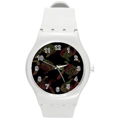 Decorative Fish Pattern Round Plastic Sport Watch (m)