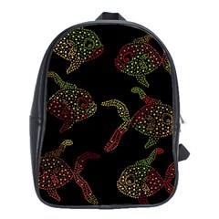 Decorative Fish Pattern School Bags (xl) 