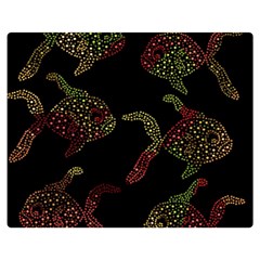 Decorative Fish Pattern Double Sided Flano Blanket (medium) 