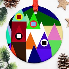 Colorful Houses  Ornament (round) 