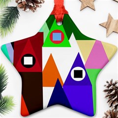 Colorful Houses  Ornament (star) 