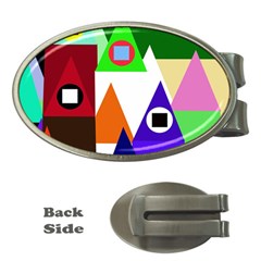 Colorful Houses  Money Clips (oval) 