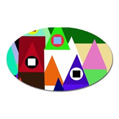 Colorful Houses  Oval Magnet