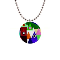 Colorful Houses  Button Necklaces