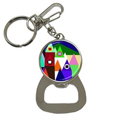 Colorful Houses  Bottle Opener Key Chains