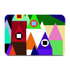 Colorful Houses  Plate Mats by Valentinaart