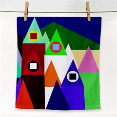 Colorful Houses  Face Towel