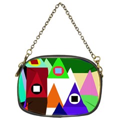 Colorful Houses  Chain Purses (two Sides) 