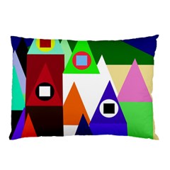 Colorful Houses  Pillow Case by Valentinaart