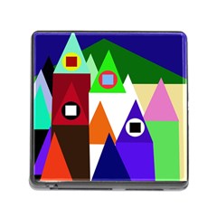 Colorful Houses  Memory Card Reader (square)