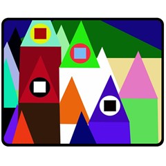 Colorful Houses  Fleece Blanket (medium) 