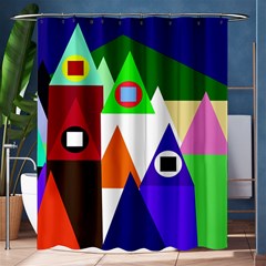 Colorful Houses  Shower Curtain 60  X 72  (medium) 