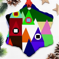 Colorful Houses  Ornament (snowflake)  by Valentinaart