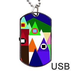 Colorful Houses  Dog Tag Usb Flash (one Side)