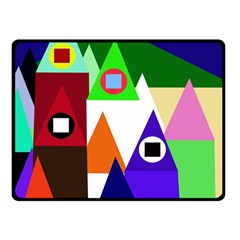 Colorful Houses  Double Sided Fleece Blanket (small) 