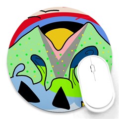 Colorful Landscape Round Mousepads