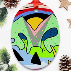 Colorful Landscape Ornament (oval) 