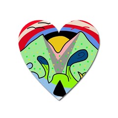 Colorful Landscape Heart Magnet