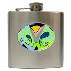 Colorful Landscape Hip Flask (6 Oz)