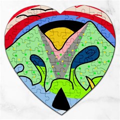 Colorful Landscape Jigsaw Puzzle (heart)