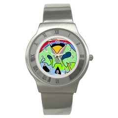 Colorful Landscape Stainless Steel Watch