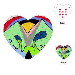 Colorful Landscape Playing Cards (heart) 